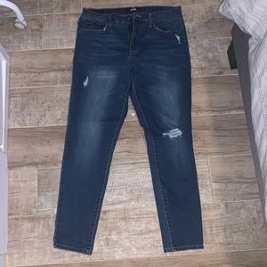 Blue jeans with rips